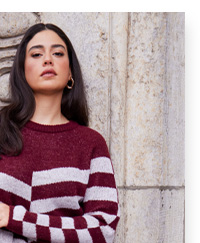 Elegante abito in maglia con strisce a blocchi marcati