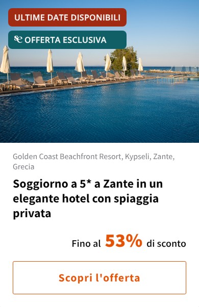 Soggiorno a 5* a Zante in un elegante hotel con spiaggia privata