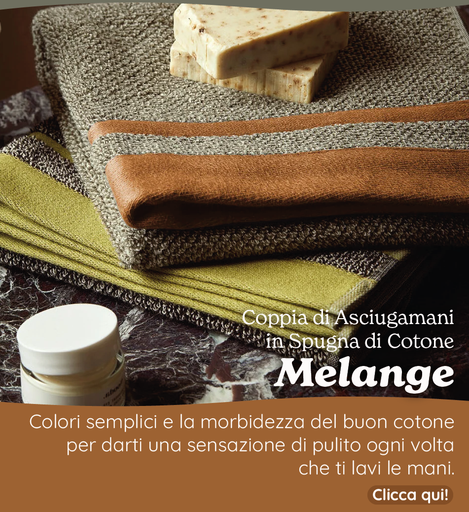 Coppia di Asciugamani in Spugna di Cotone Tinto in Filo - Melange
