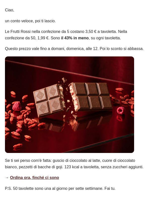 1,99 € a tavoletta. Fino a domani. ⏳