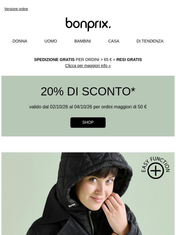 Non perdertelo: 20% di sconto