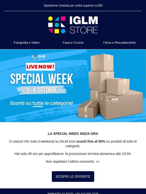 🔥 È iniziata la SPECIAL WEEK: fino al 50%
