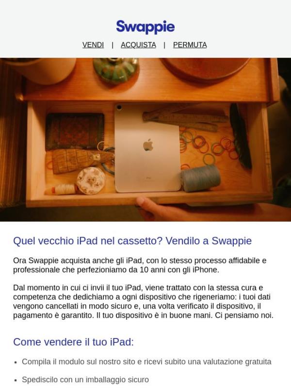 Vendi il tuo vecchio iPad a Swappie
