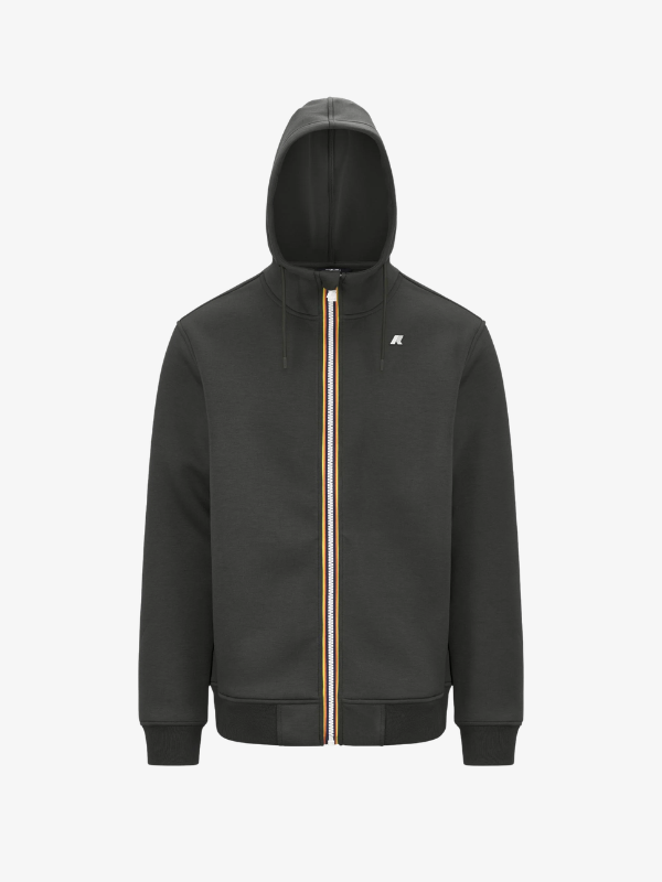 an image of a green jacket with a hood and a zipper