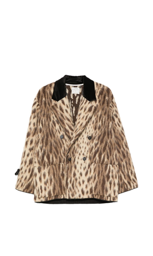 Wool blend double-breasted jacket