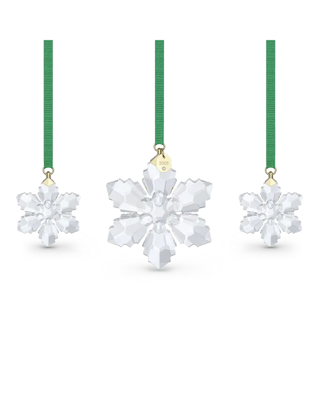 Set Decorazioni Edizione Annuale 2026, trio di fiocchi di neve