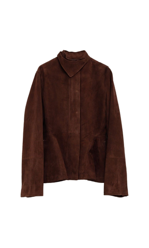 Peplum leather jacket