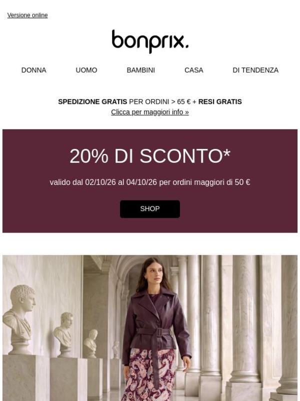 20% di sconto per te 🤩 Solo oggi!