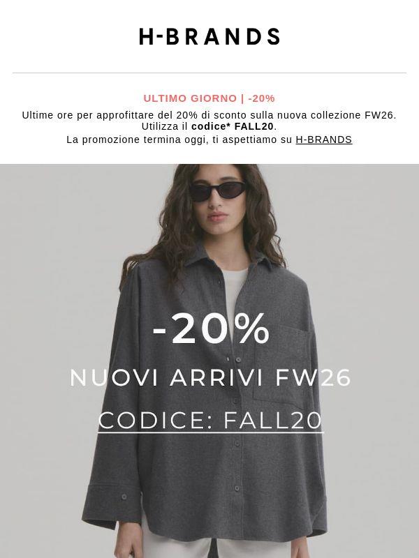 Ultime ore: il tuo -20% termina oggi ⏰