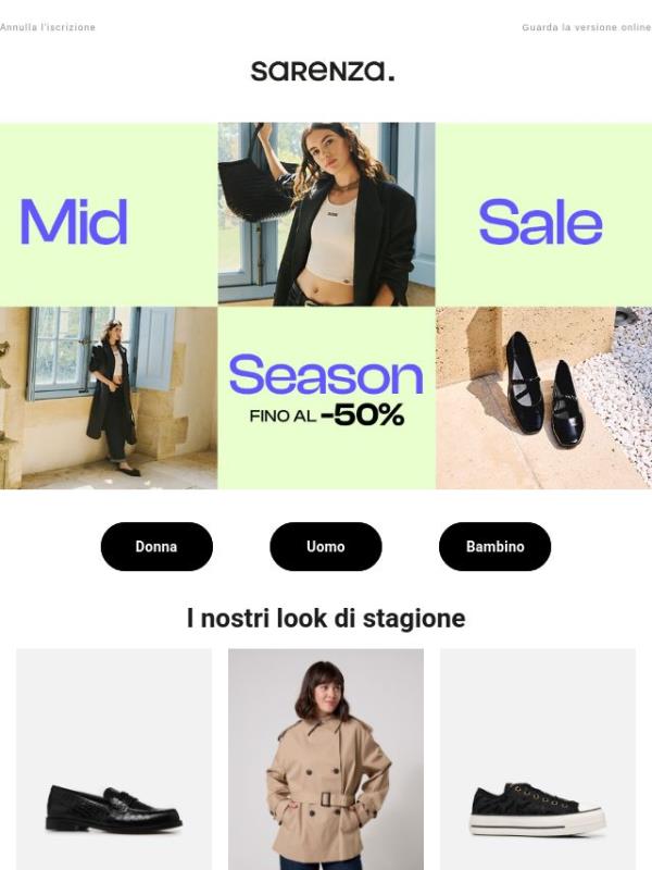 Mid Season Sale: Fino al -50% ✨