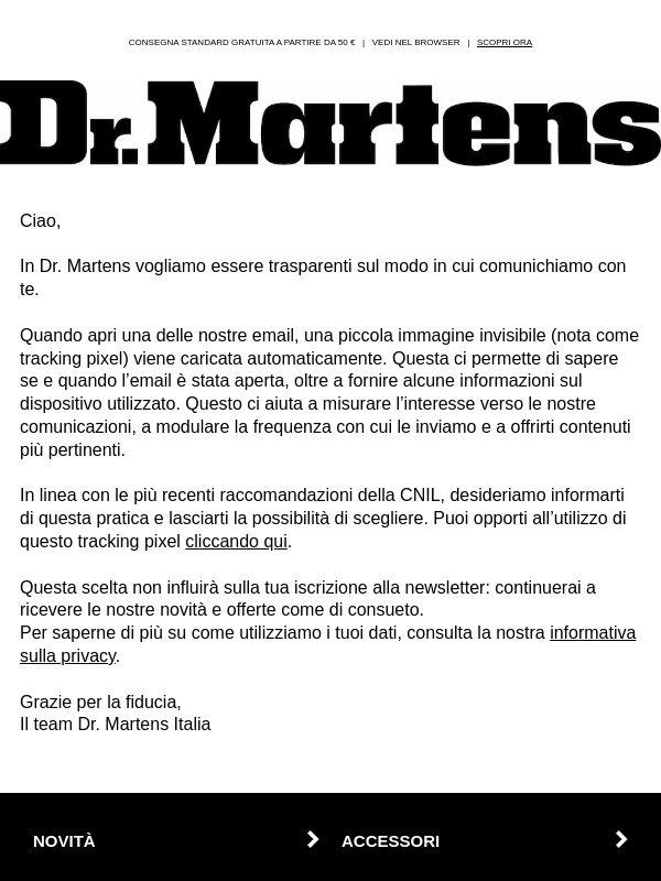 Aggiornamento sulle nostre comunicazioni