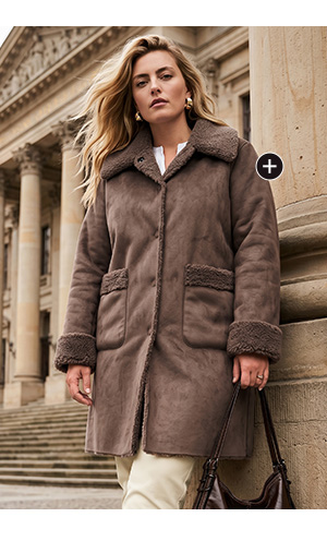 Cappotto teddy reversibile in un elegante marrone