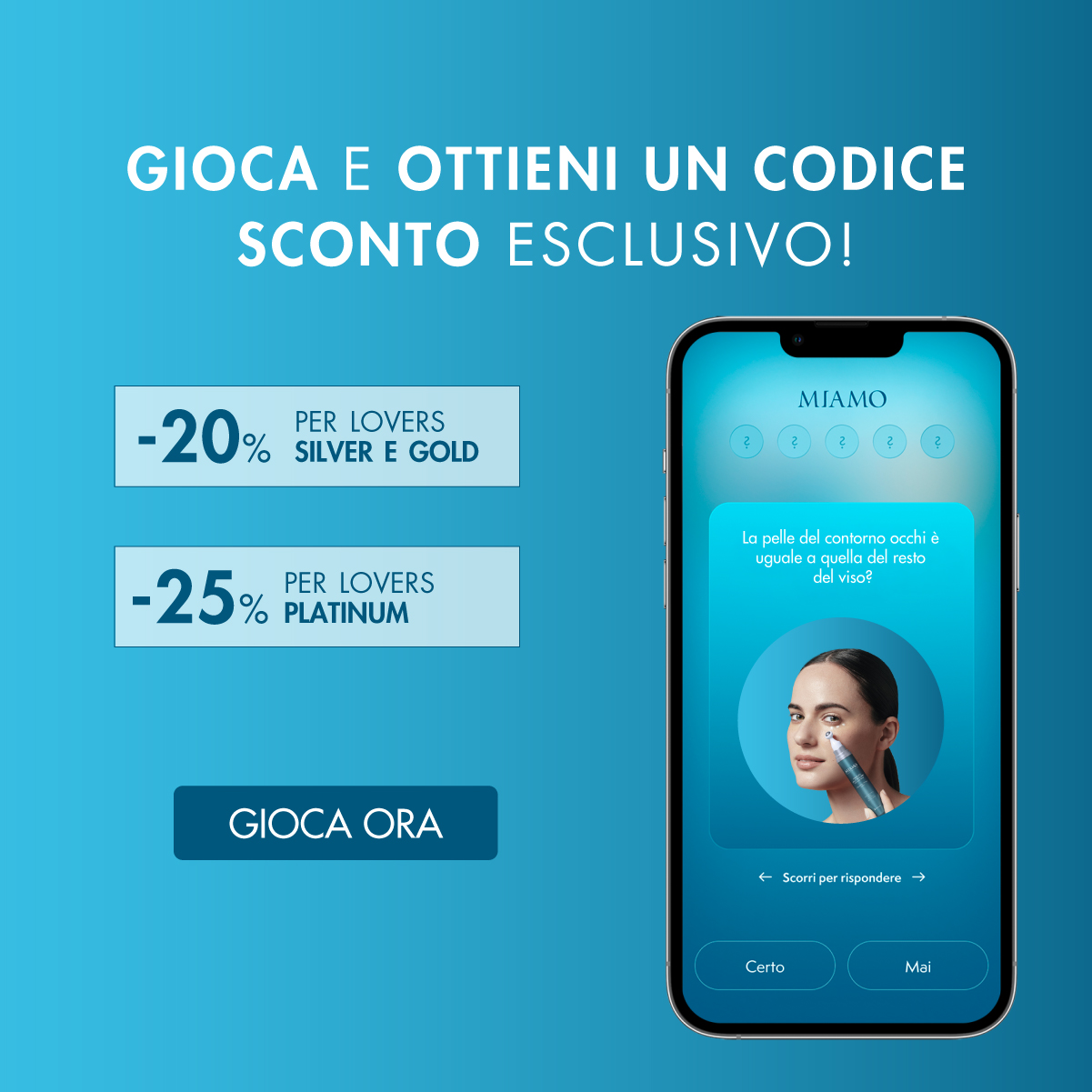 gioca al miamo quiz game e ottieni un codice sconto esclusivo