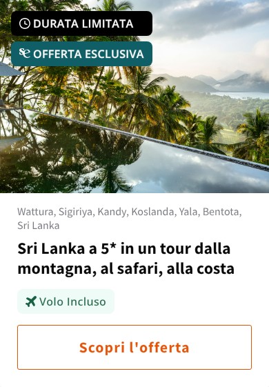 Sri Lanka a 5* in un tour dalla montagna, al safari, alla costa