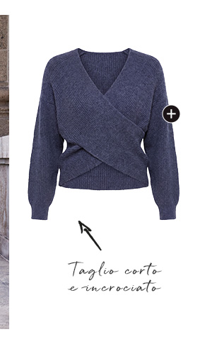 Maglione elegante in stile avvolgente con scollo a V