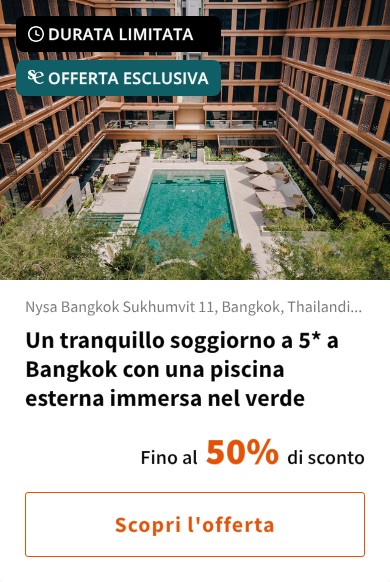 Un tranquillo soggiorno a 5* a Bangkok con una piscina esterna immersa nel verde