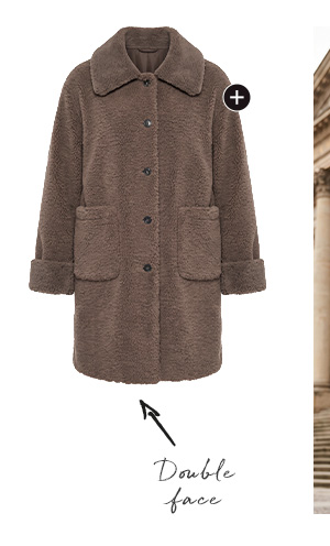 Cappotto teddy reversibile stiloso con bottoni a pressione