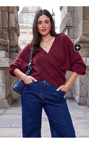 Maglione avvolgente elegante in un profondo Bordeaux