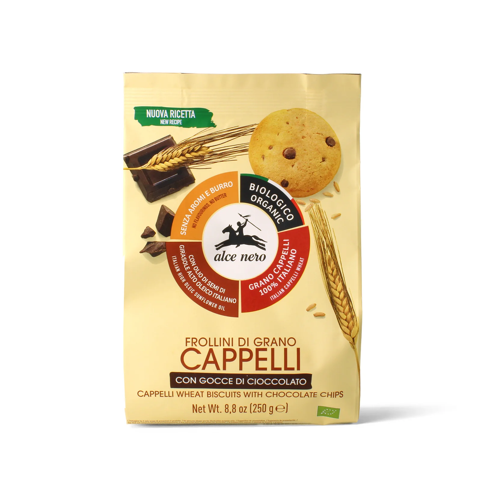 Image of Frollini di grano Cappelli con gocce di cioccolato biologici