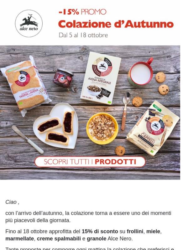 -15% sui tuoi preferiti per la colazione