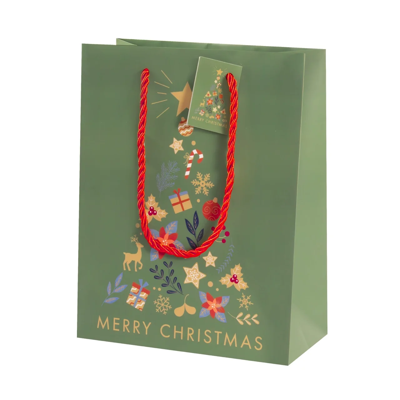Image of Buste Shopper Natalizie Fantasia Albero e Merry Christmas