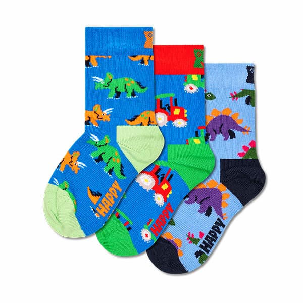 Confezione da 3 paia di calzini Dino & Tractor per bambini