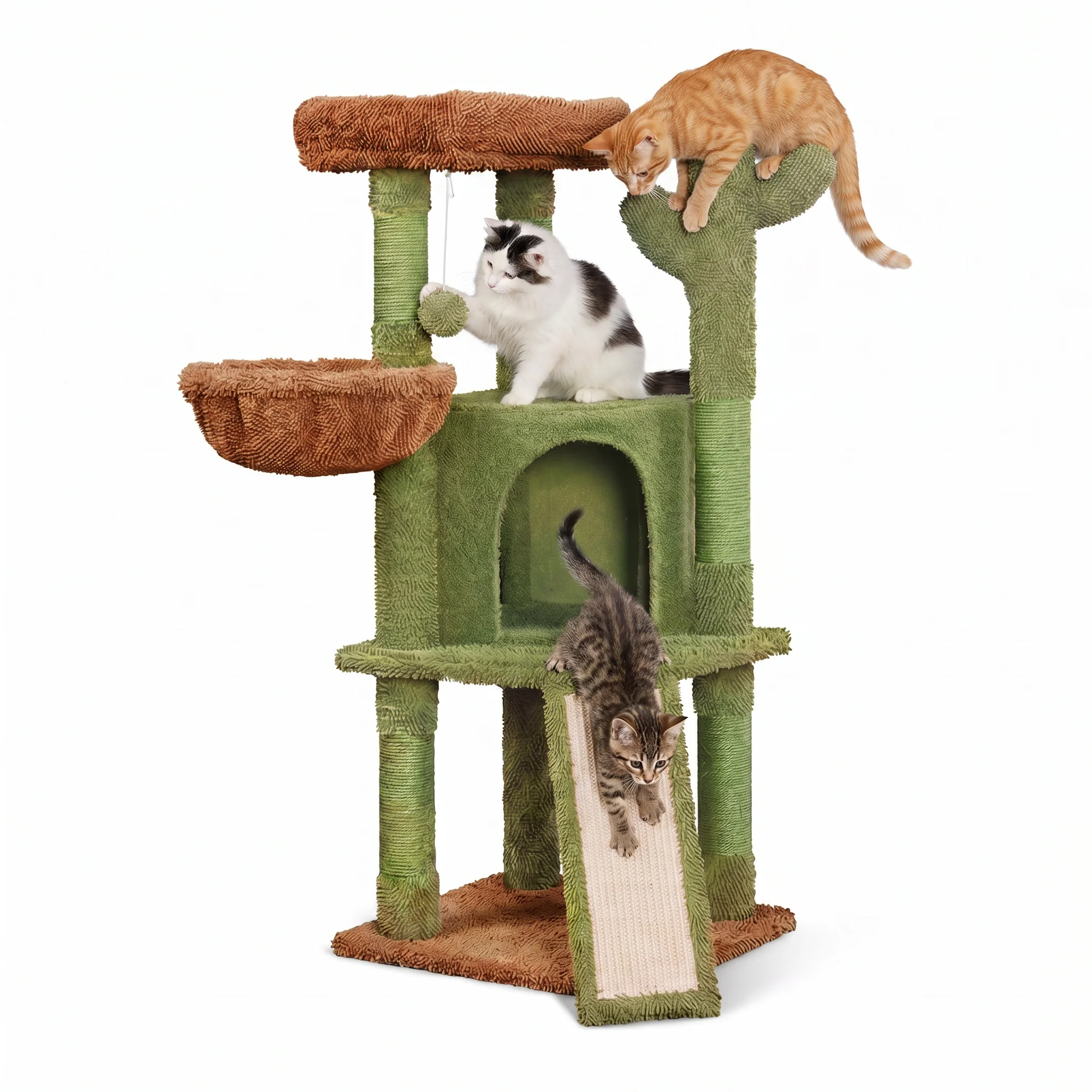 Image of Albero Tiragraffi per Gatti a Forma di Cactus 106,5 cm
