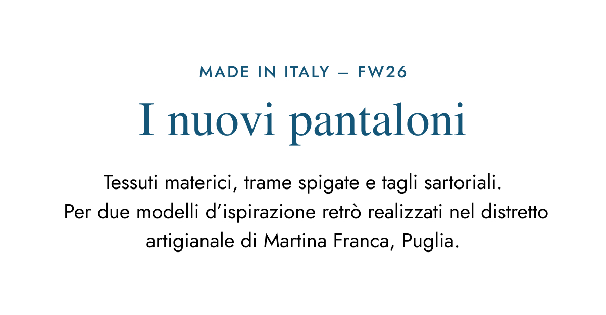 e tagli sartoriali.  Per due 