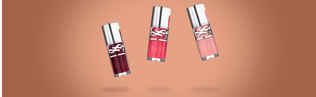 Prodotti labbra Yves Saint Laurent in tre tonalità per look make-up personalizzati