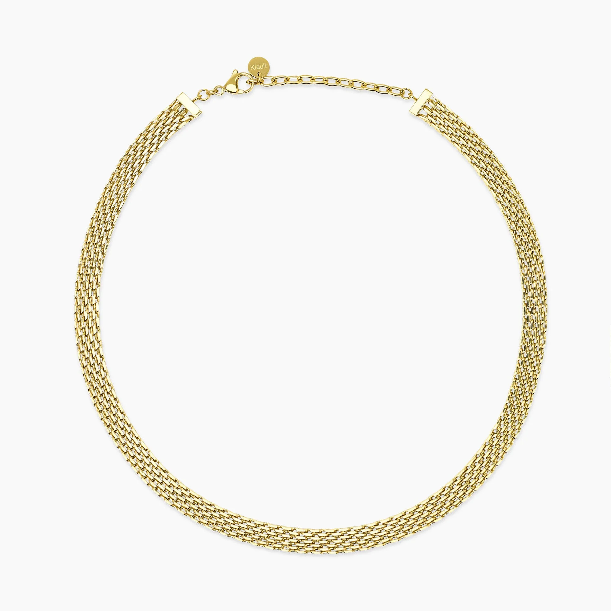 Image of Girocollo regolabile dorato con catena mesh STYLE 72