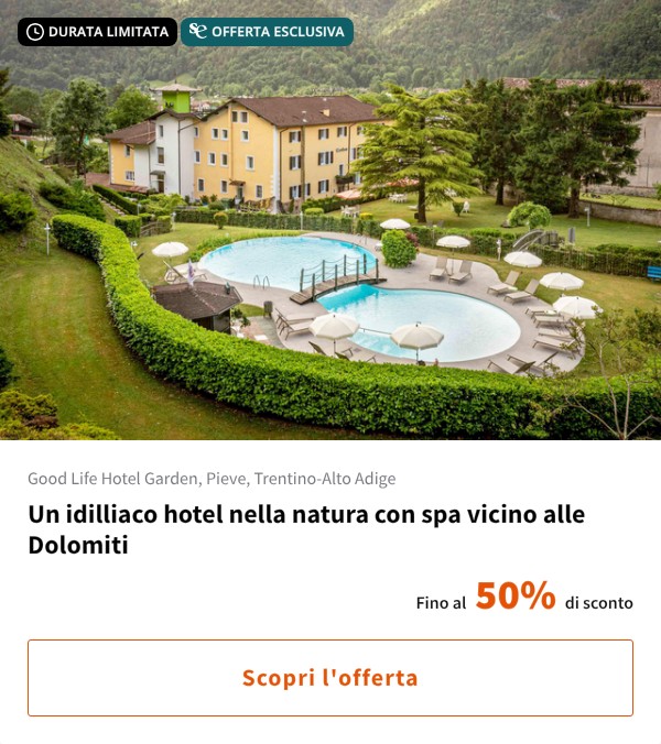 Un idilliaco hotel nella natura con spa vicino alle Dolomiti