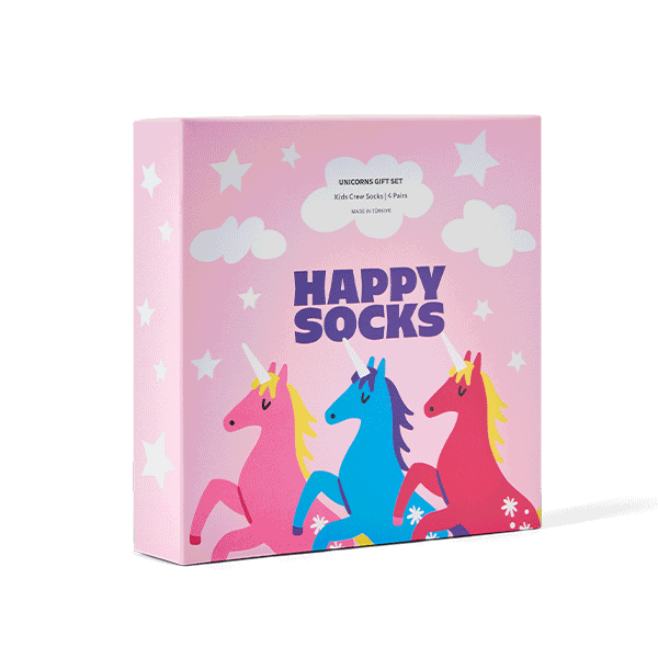 Set regalo di calzini unicorni per bambini in confezione da 4