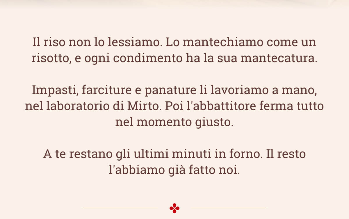 Italian text about rice preparation process.