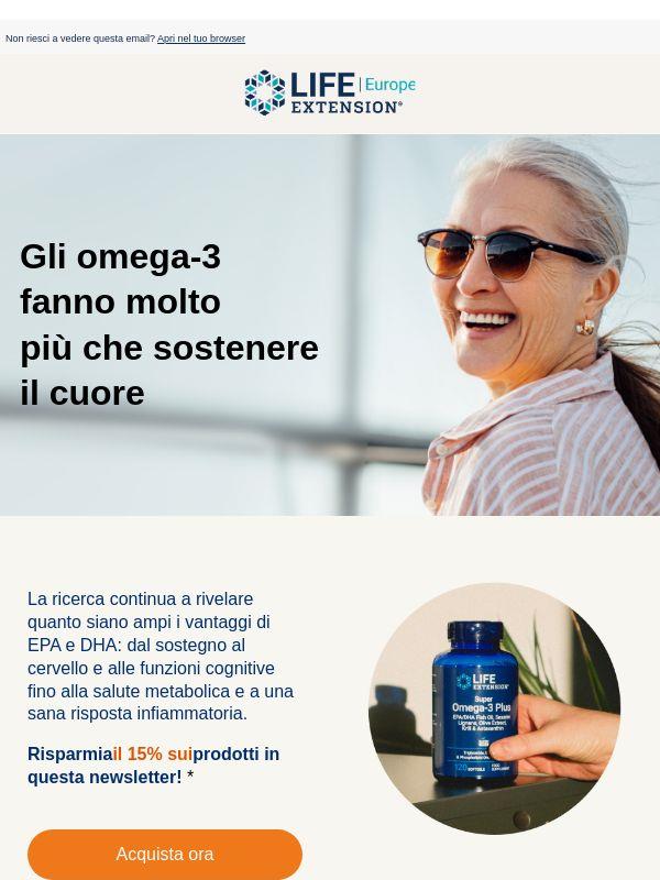 Omega-3: molto più della salute del cuore