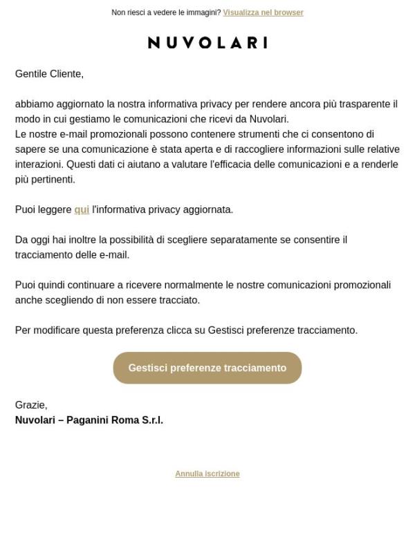 Informativa privacy aggiornata