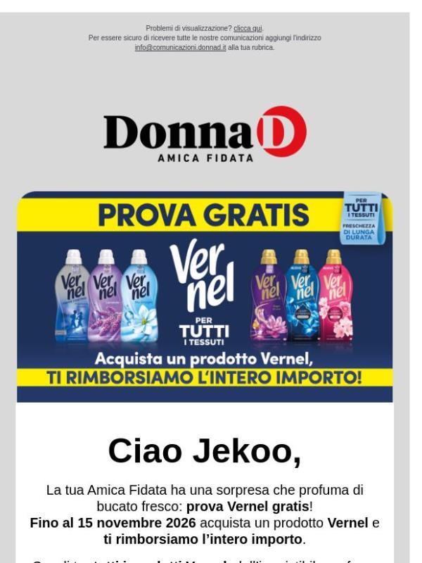 La tua fragranza Vernel preferita da provare gratis: scopri come!