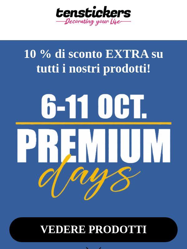 Ultimi giorni! Sconto extra 10 % su Tenstickers PREMIUM DAYS