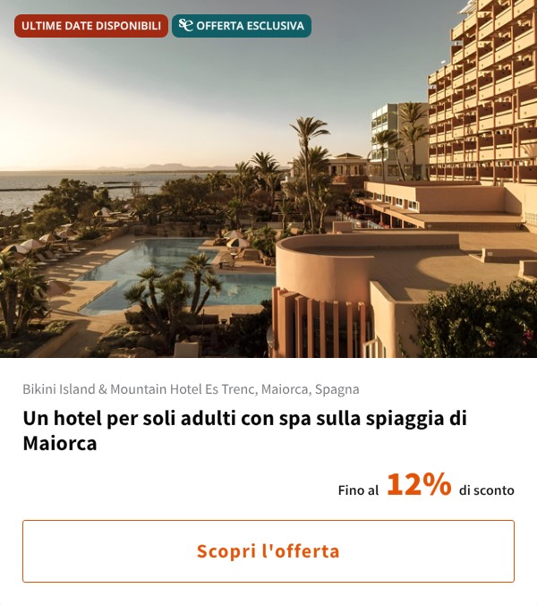 Un hotel per soli adulti con spa sulla spiaggia di Maiorca