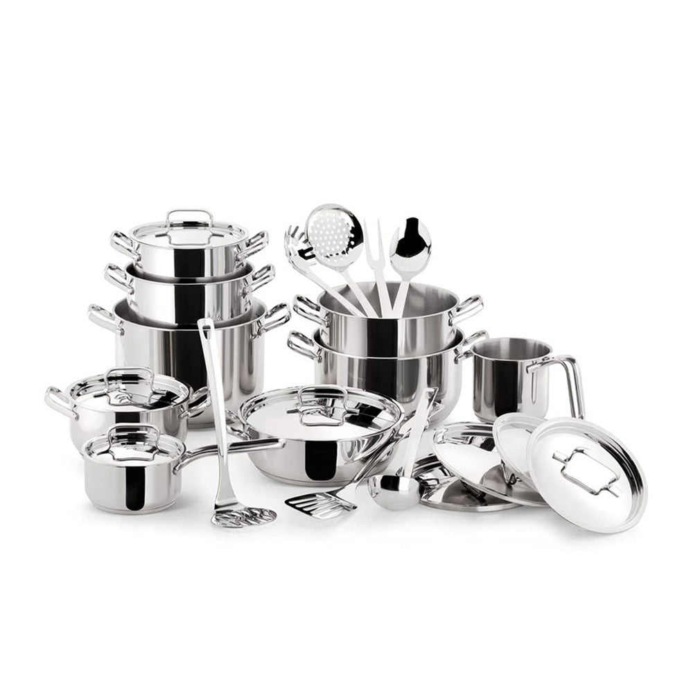 Sfiziosa Batteria Pentole Con Accessori In Acciaio Inox - Set 24 Pz