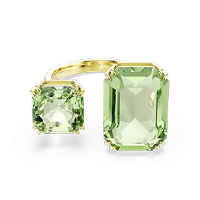 Anello aperto Millenia, Taglio ottagonale, Verde, Finitura oro 18k