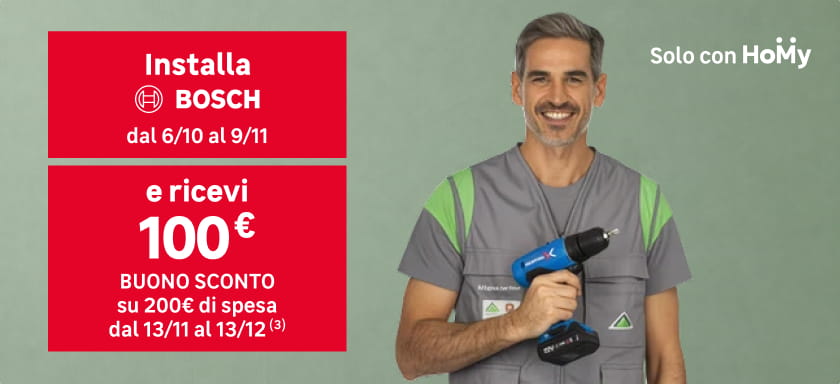 Installa Bosch e ricevi 100 &euro; di sconto