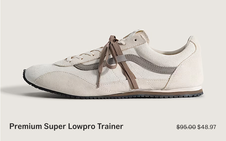 Elevated Suede Cream Premium Super Lowpro Trainer