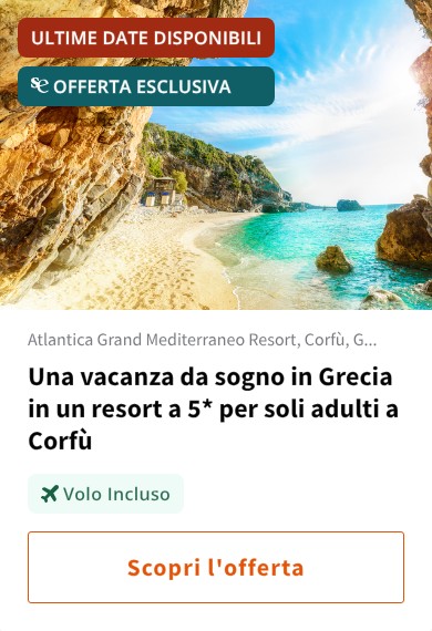 Una vacanza da sogno in Grecia in un resort a 5* per soli adulti a Corfù
