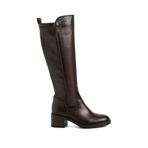 Stivali Donna con Gambale Elasticizzato in Pelle Moro | Tamaris