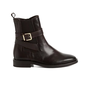 Tamaris Stivaletti Tronchetti Donna con Tacco Basso in Pelle Marrone