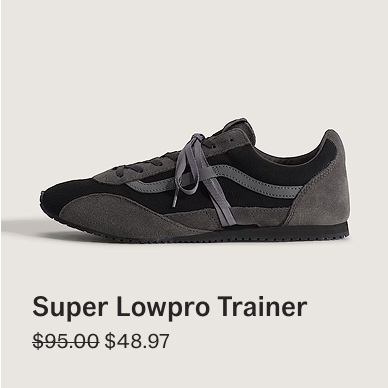 Elevated Suede Black Dark Gray Premium Super Lowpro Trainer