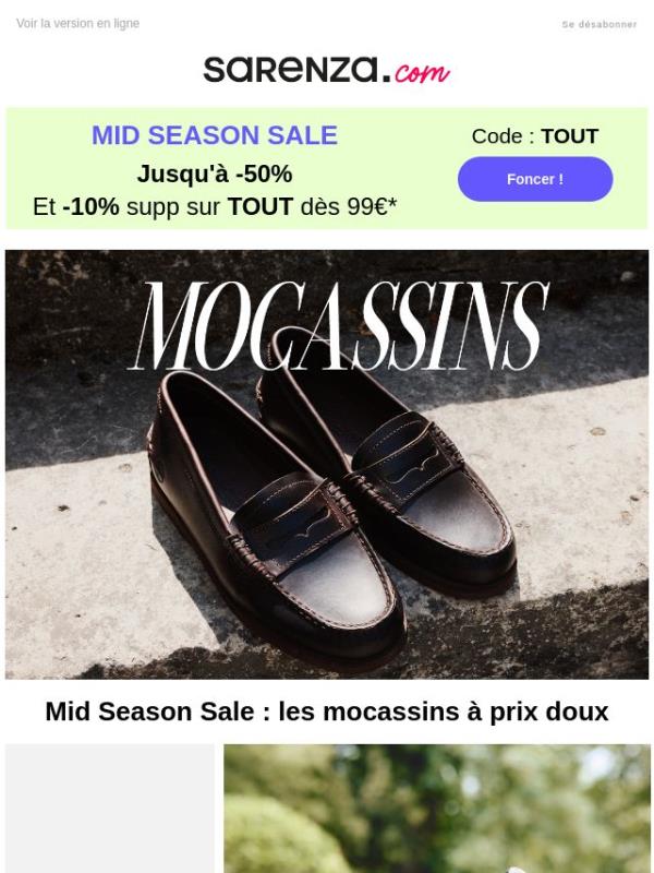 Mocassins : jusqu’à -50% 🍂