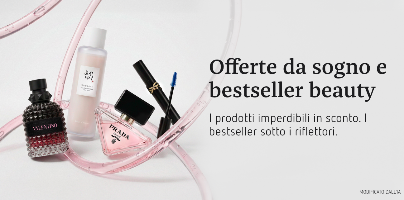 Offerte da sogno e bestseller beauty: profumi, skincare e make-up in saldo. Bestseller beauty in primo piano. Prodotti scontati selezionati. Si applicano i rispettivi prezzi scontati e le condizioni della promozione.