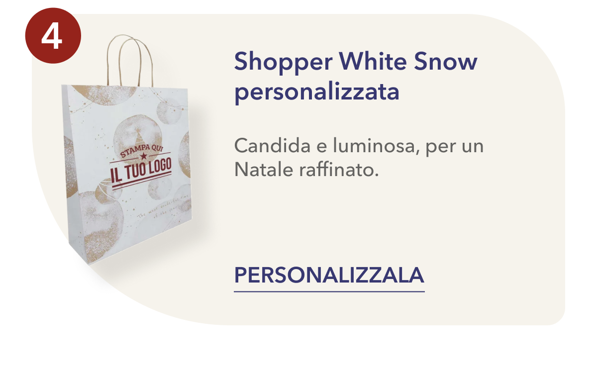 Shopper white snow personalizzata