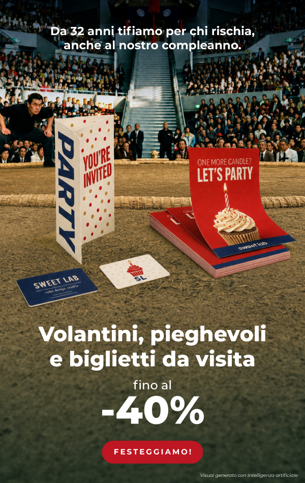 Volantini, pieghevoli e biglietti da visita fino al -40%!